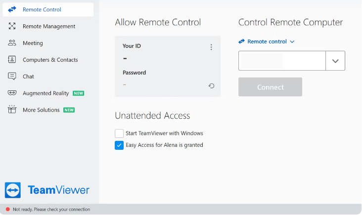 TeamViewer Not Ready Please Check Your Connection